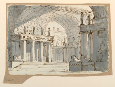 Scenedesign, hvælvet klassisk bygning af Angelo Toselli