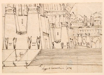 Scenedesign til Semiramide af Gioachino Rossini af Angelo Toselli