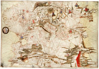Middelhavet, Sortehavet og det nordøstlige Atlanterhav, ca. 1550 (pergament) af Angelo de Conte Freducci