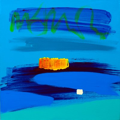 Orange og midnatsblå, 2017 af Angie Kenber