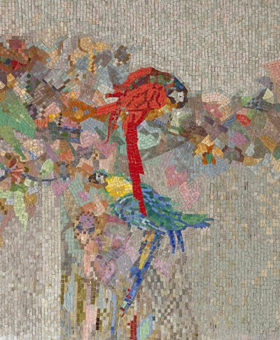 Blomster og fugle, 1914 (mosaik) af Angiolo DAndrea