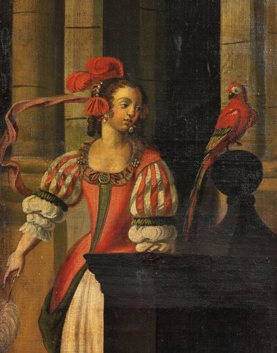 Firedobbelt dobbeltsidet skærm, ca.1700 af Anglo Flemish School