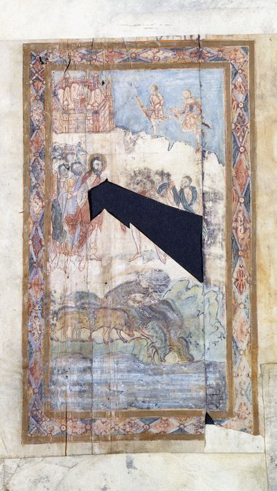 The Miracle of the Gadarene som en striptegneserie, ca. 1000 e.Kr af Anglo Saxon