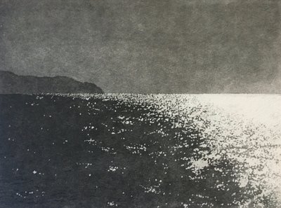 Dancing light, 2021 (akvatinte på papir) af angus hampel
