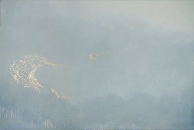 Light, 2022 (olie og bladguld på hør) af angus hampel