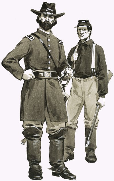 En officer og soldat fra det amerikanske kavaleri af Angus McBride