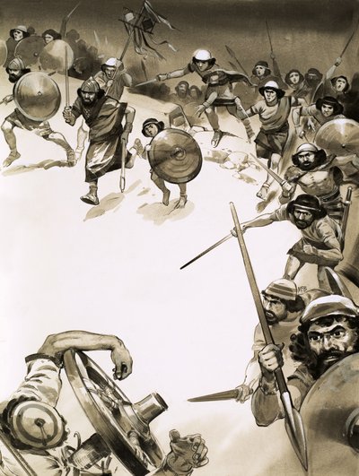 Gamle briter angriber romere () af Angus McBride