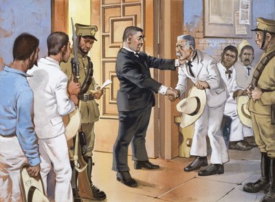 Mexicos ufuldendte revolution (gouache på papir) af Angus McBride