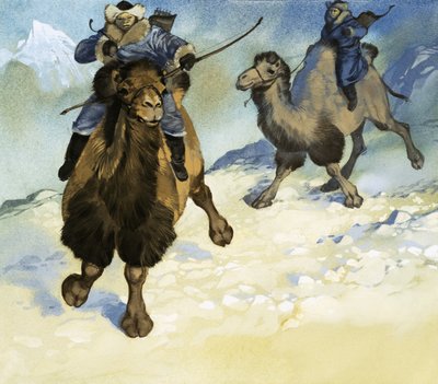 Mongolske krigere på kameler af Angus McBride