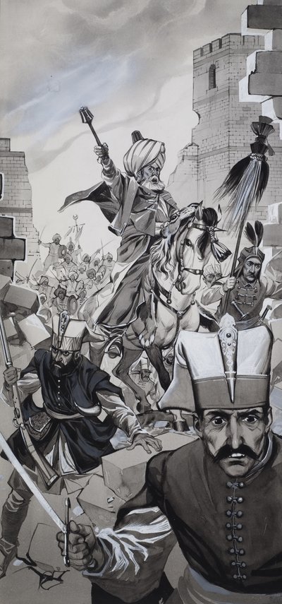 Konstantinopels fald (gouache på papir) af Angus McBride