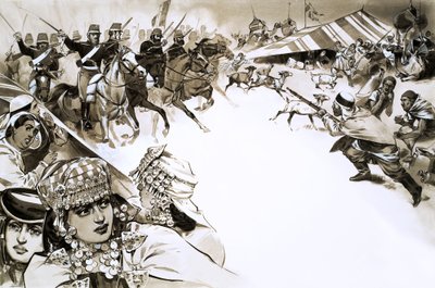 Franskmændene invaderer Algeriet (gouache på papir) af Angus McBride