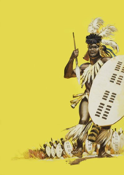 Zulu Warriors (gouache på papir) af Angus McBride