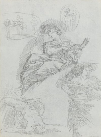 Studier af figurer [verso] af Anicet Charles Gabriel Lemonnier