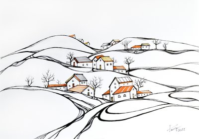 Winter Village Hills af Aniko Hencz
