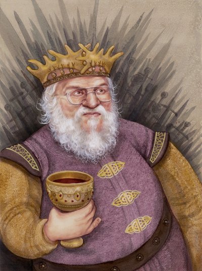 George RR Martin, 2011 (akryl på illustrationsplade) af Anita Kunz