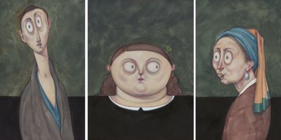 Women Chilling, 2017 (akrylmaling på illustrationsplade) af Anita Kunz
