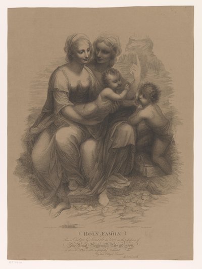 Hellig familie med Johannes Døberen og Elizabeth Hellig Familie (titel på objekt) af Anker Smith