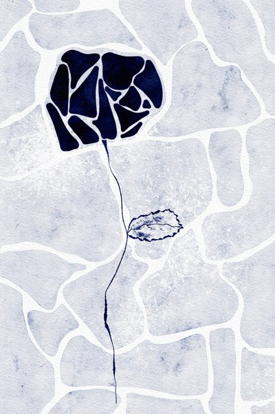 Abstrakt Blå rose af Ankie Kooi