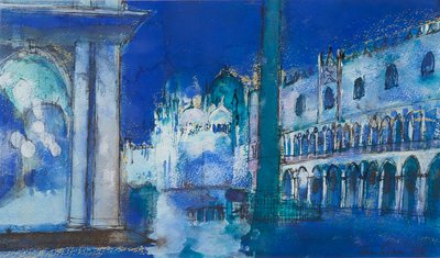 Venedig (blæk og akvarel) af Ann Oram