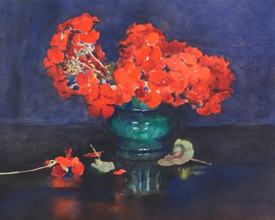 Geranier (akvarel) af Ann Spence Black