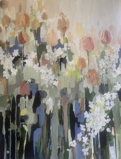 Pastelfarvede blomster i haven af Anna-Karin Bergius