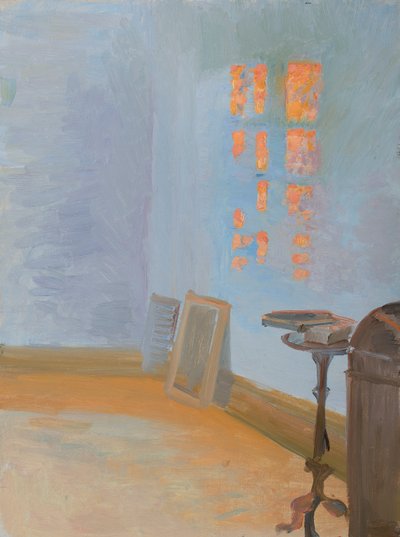 Aftensol i kunstnerens arbejdsværelse på Markvej. af Anna Ancher