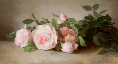 Stilleben med roser 1880 (olie på lærred) af Anna Eliza Hardy
