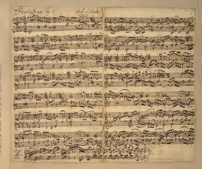 Tilføj MS 35021, f.8r, F-dur præludium, Das Wohltemperierte Clavier, bog 2, af Johann Sebastian Bach af Anna Magdalena Bach