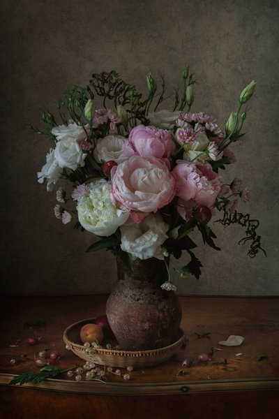 Rustikt blomsterstilleben af Anna Petina