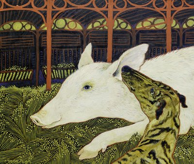 Best of Friends, 2017 (akryl) af Anna Pugh