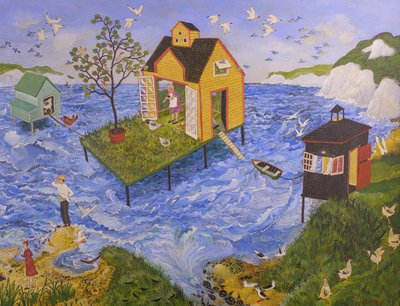 Bluebirds Over, 2015 (akryl) af Anna Pugh