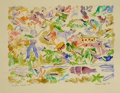 Måske, måske ikke, 2023 (akvarel) af Anna Pugh