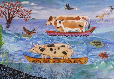 Off the Ark, 2018 (akryl) af Anna Pugh