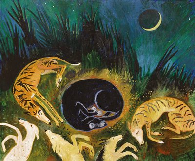 Sleeping Dogs, 2017 (akryl) af Anna Pugh