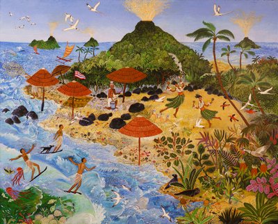 Sleeping Dogs, 2017 (akryl) af Anna Pugh