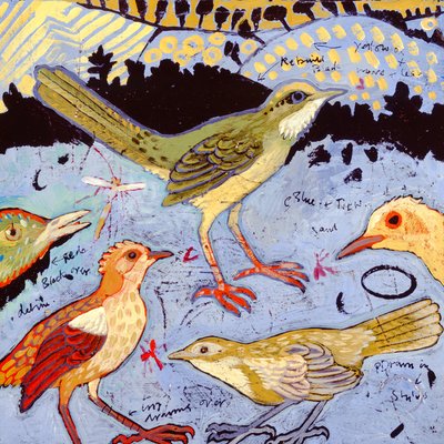 Små fugle, 2006 (akryl) af Anna Pugh