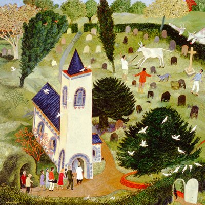 Kvæg på afveje, 2007 (akryl) af Anna Pugh