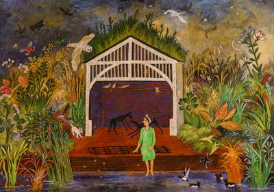 Tewit to Woo, 2018 (akryl) af Anna Pugh