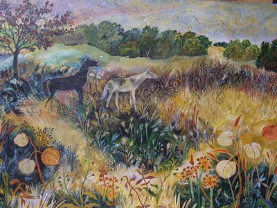 The Mists of Time, 2022 (akryl på plade) af Anna Pugh