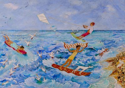 For høj Ikaros, 2020 (akryl) af Anna Pugh