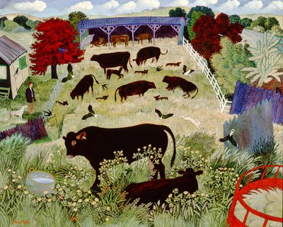 Hvem tæller, 2000 (akryl) af Anna Pugh