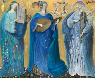 Meditationer over den hellige treenighed - efter Olivier Messiaens musik, 2007 (olie på belgisk linned) af Annael Anelia Pavlova