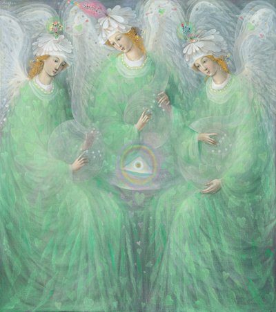 The Revelations of Spring (diptych), venstre panel, 2012 (olie på belgisk linned) af Annael Anelia Pavlova