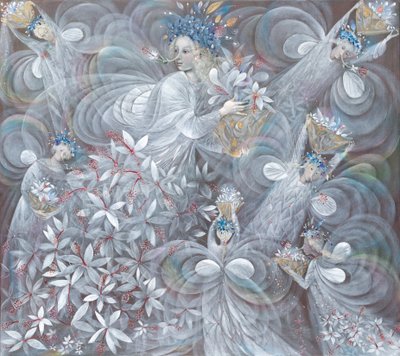 Den hvide hibiscus, 2009 (olie på belgisk linned) af Annael Anelia Pavlova