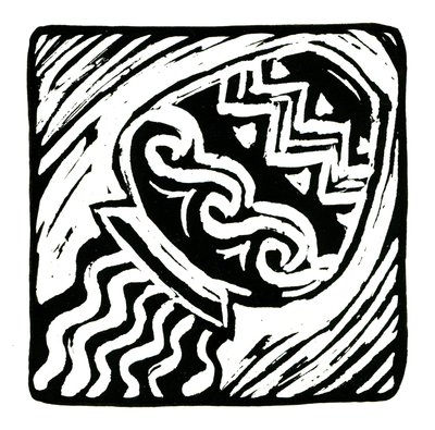 Horoskop (Vandmand), 2017 (linnedprint) af Annalisa Morrocco