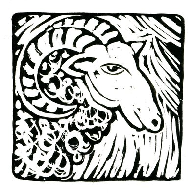 Horoskop (Vædder), 2017 (linnedprint) af Annalisa Morrocco