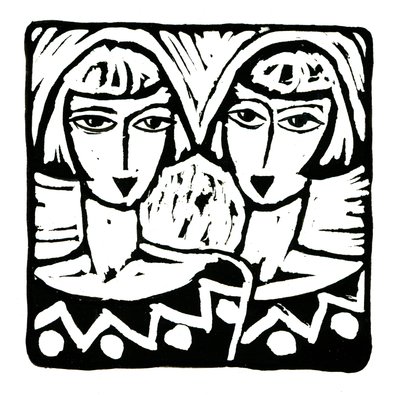 Horoskop (tvilling), 2017 (linnedprint) af Annalisa Morrocco