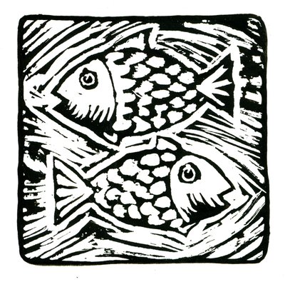 Horoskop (Fiskene), 2017 (linnedprint) af Annalisa Morrocco