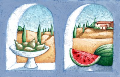 Italiensk landskab, 2010 (gouache) af Annalisa Morrocco
