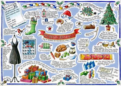 Glædelig jul, 2016 (akvarel) af Annalisa Morrocco